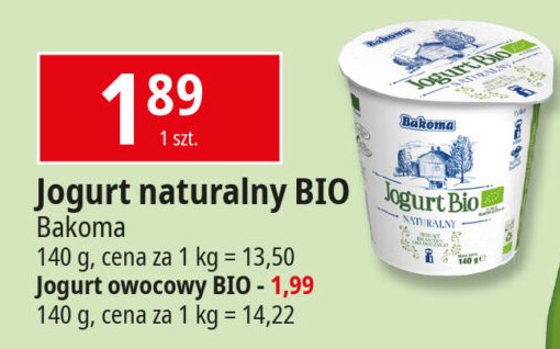 Jogurt naturalny Bakoma jogurt bio promocja