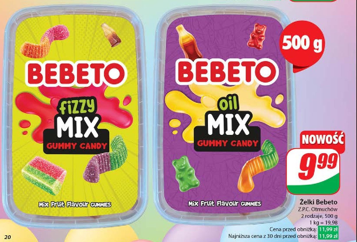 Żelki fizzy mix Bebeto promocja w Dino