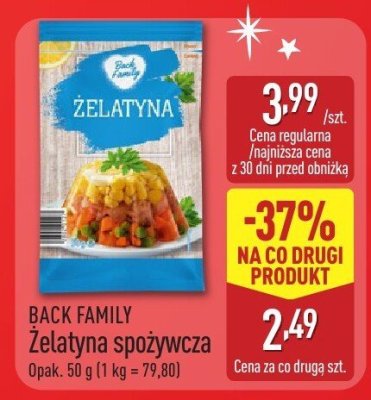 Żelatyna Back Family Żelatyna spożywcza promocja w Aldi