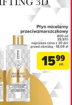 Przeciwzmarszczkowy płyn micelarny Lirene diamentowy lifting 3d promocja w Carrefour