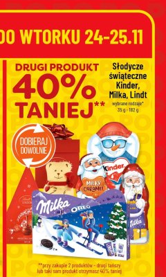 Słodycze świąteczne Kinder, Milka, Lindt promocja w POLOmarket