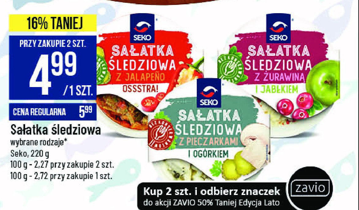 Sałatka śledziowa z żurawiną z jabłkiem Seko promocja