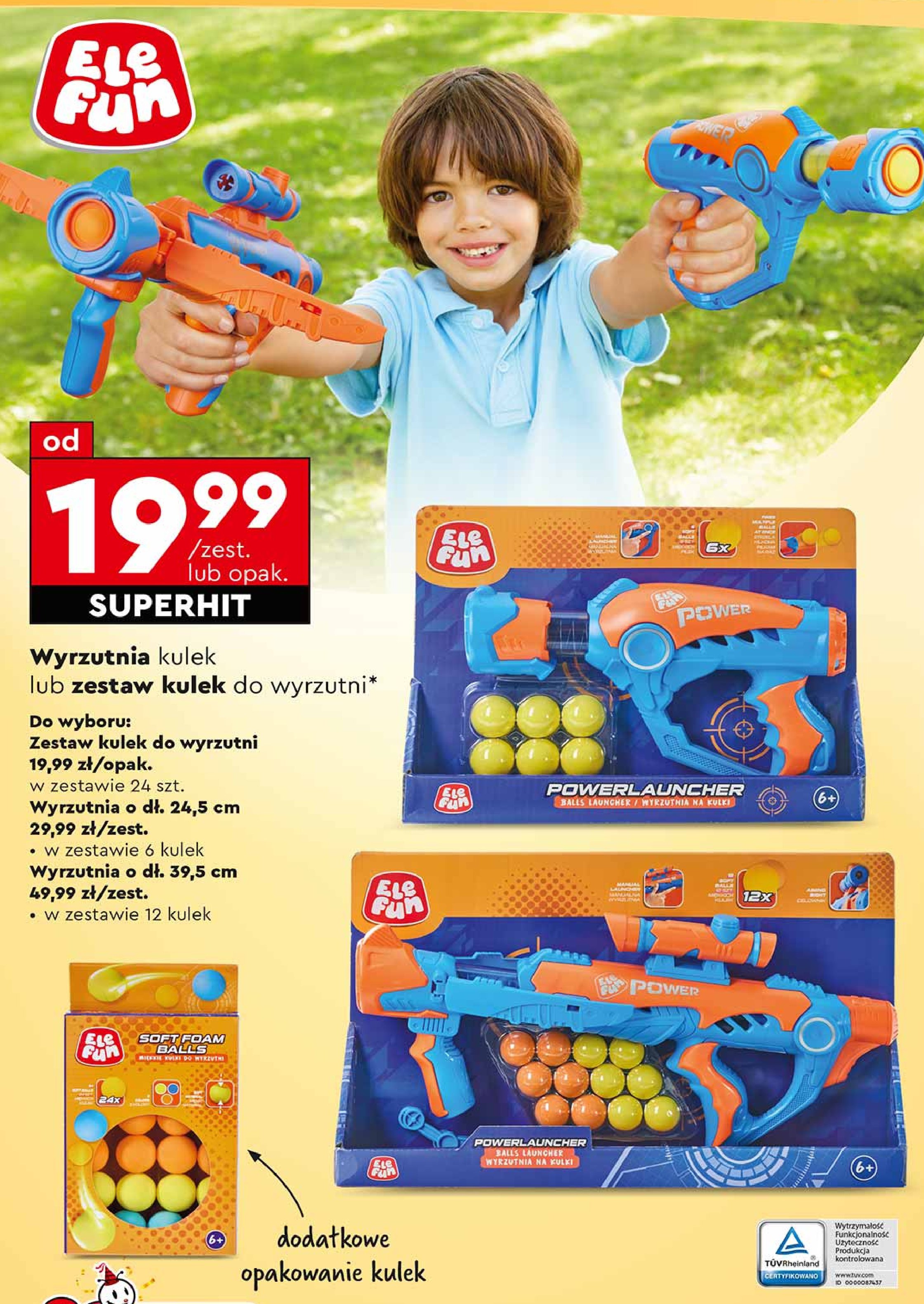 Wyrzutnia 24.5 cm Elefun promocja w Biedronka