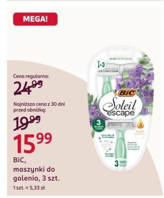 Maszynki do golenia BIC, 3 szt. promocja w Rossmann