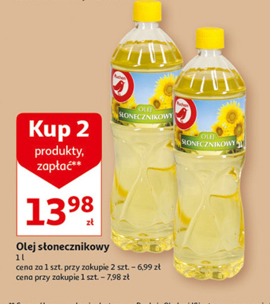 Olej słonecznikowy Auchan promocja
