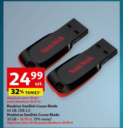 Pendrive cruzer blade 64 gb Sandisk promocja w Auchan