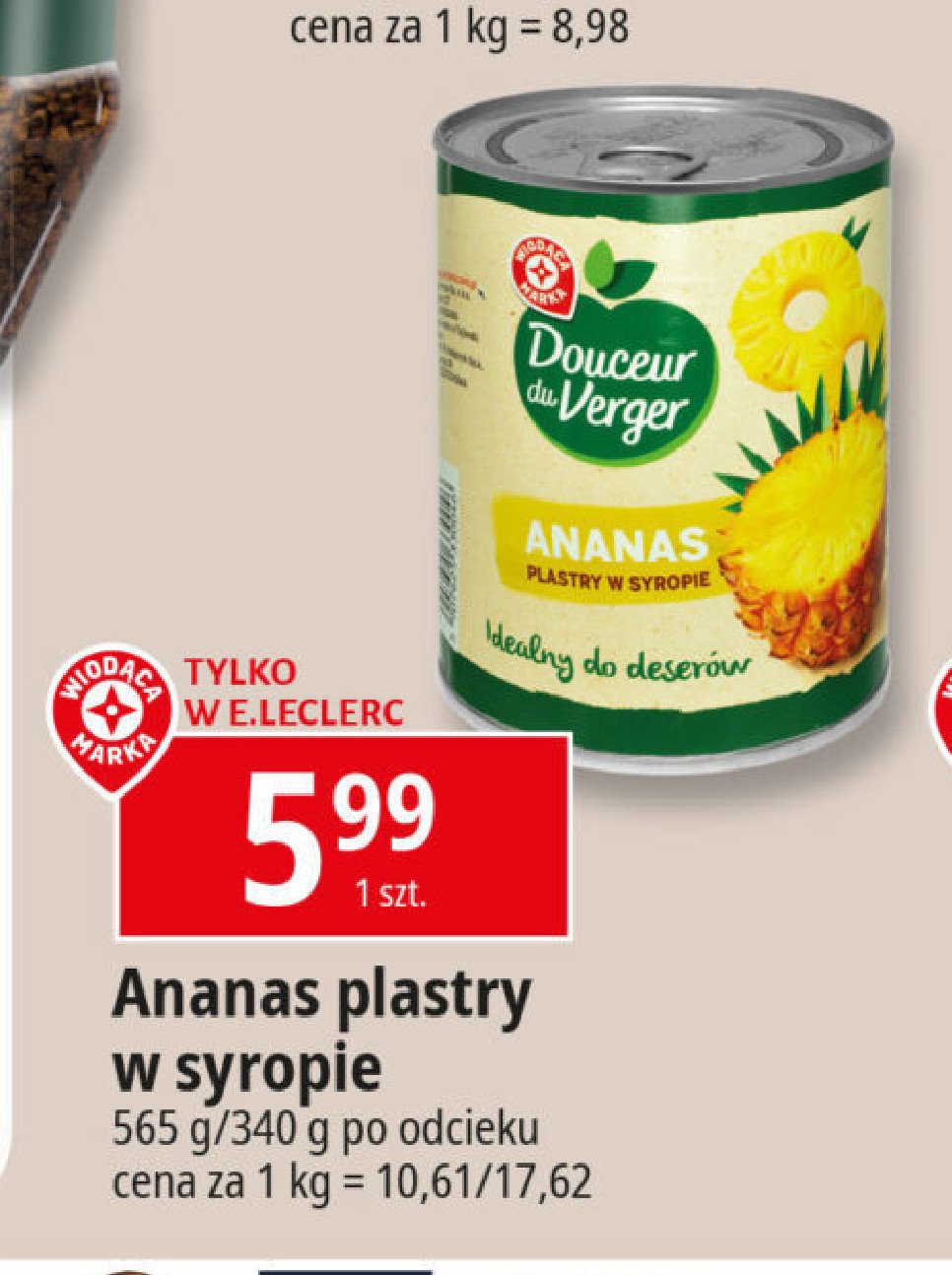 Ananasy plastry w syropie Wiodąca marka douceur du verger promocja