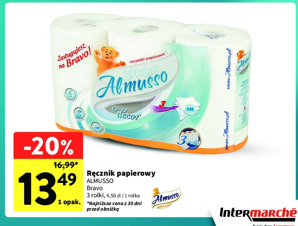 Ręcznik papierowy niebieski ALMUSSO BRAVO DECOR promocja