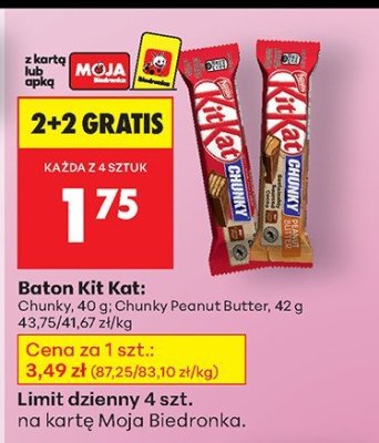 Baton KitKat 2+2 GRATIS promocja w Biedronka
