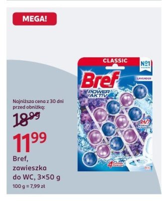 Zawieszka do WC Bref, 3x50 g promocja w Rossmann