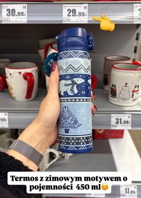 Termos z zimowym motywem 450 ml promocja w Intermarche