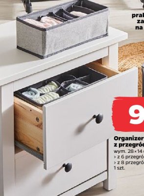 Organizer z przegródkami 28x14x10 cm promocja w Netto