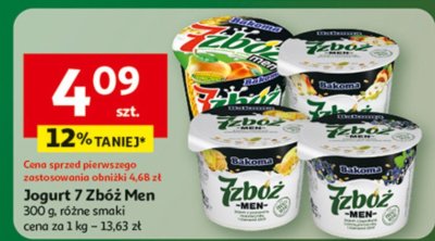 Jogurt 7 Zbóż Men 300g różne smaki promocja w Auchan