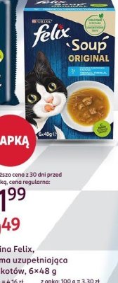 Karma Felix uzupełniająca dla kotów, 6×48 g promocja w Rossmann