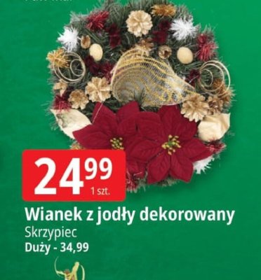 Wianek z jodły dekorowany Skrzypiec promocja w Leclerc