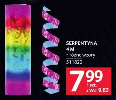 Serpentyna 4 m różne wzory promocja w Selgros