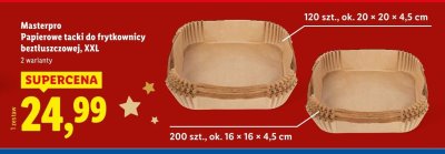 Papierowe tacki do frytkownic beztłuszczowej Masterpro XXL promocja w Lidl