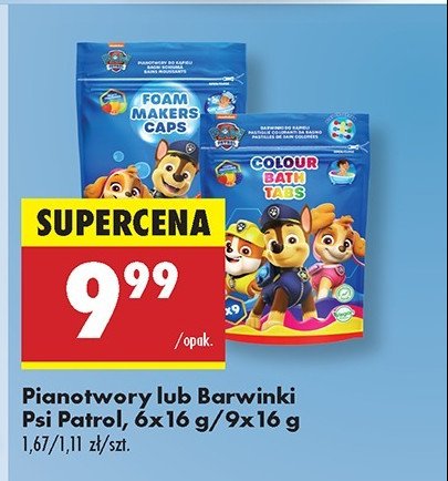 Barwniki do kąpieli psi patrol promocja w Biedronka