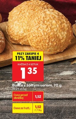 Bułka z żółtym serem, 70 g promocja w Biedronka
