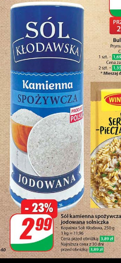 Sól kamienna jodowana Kłodawa promocja w Dino