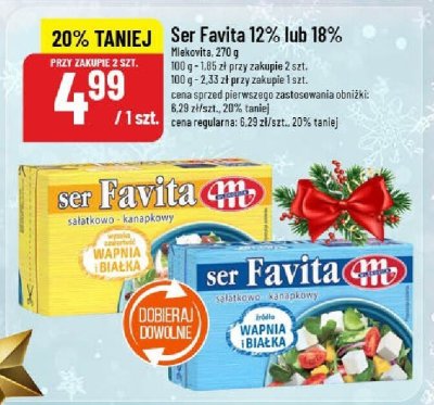 Ser Favita 12% lub 18% Mlekovita promocja w POLOmarket