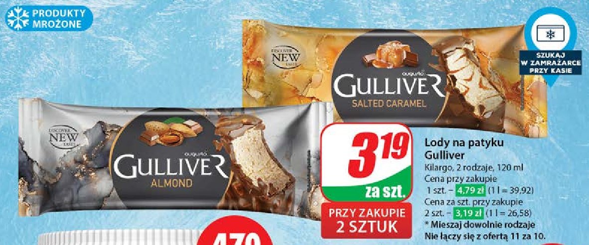 Lody salted caramel Augusto gulliver promocja w Dino