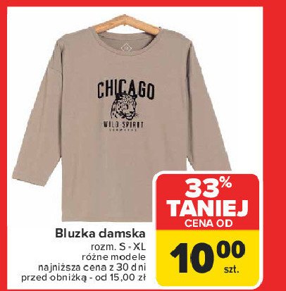 Bluzka damska bawełniana s-xl promocja w Carrefour Market