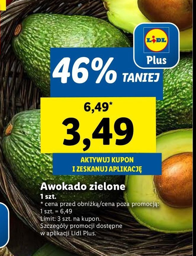 Awokado zielone promocja w Lidl