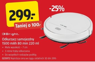 Odkurzacz samojeżdny 1500 mAh 80 min 220 ml Bright promocja w Jula