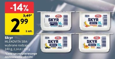 Skyr MLEKOVITA SBA wybrane rodzaje promocja w Intermarche