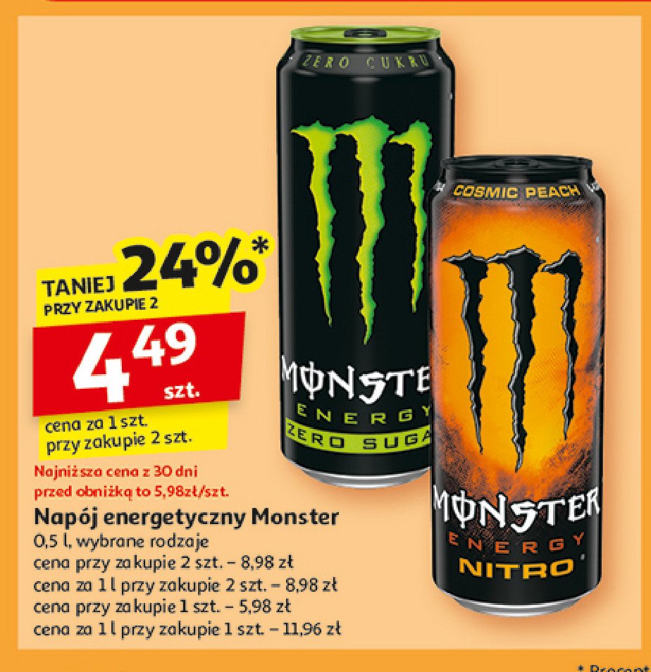 Napoj energetyczny Monster energy nitro cosmic peach promocja