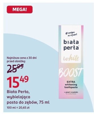 Pasta do zębów wybielająca Biała Perła, 75 ml promocja w Rossmann