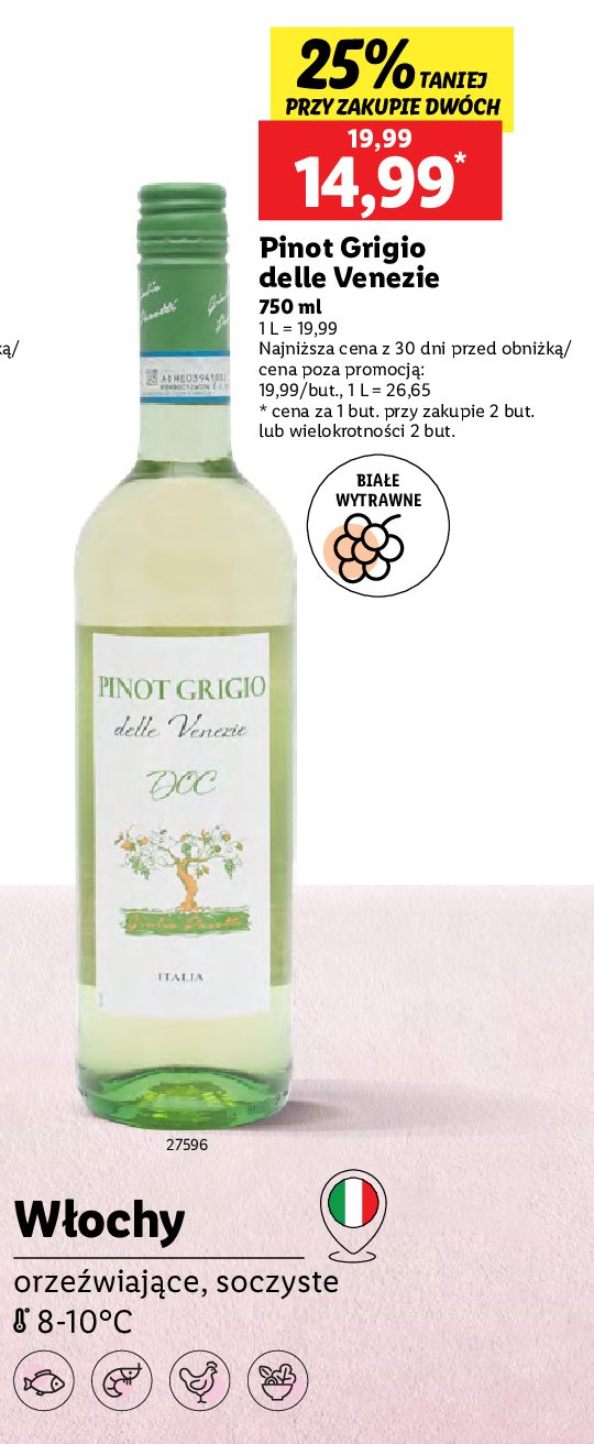 Wino DELLE VENEZIE PINOT GRIGIO promocja w Lidl