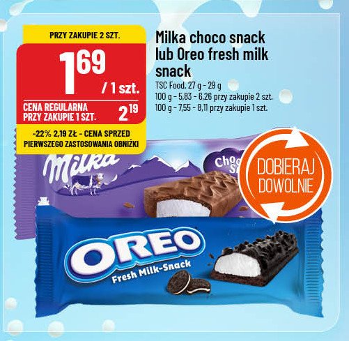 Baton mleczny Oreo promocja w POLOmarket