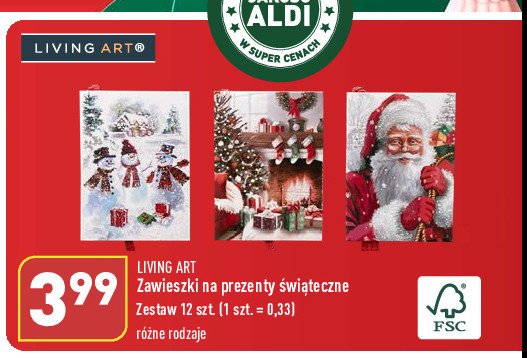 Zawieszki na prezenty Living art promocja