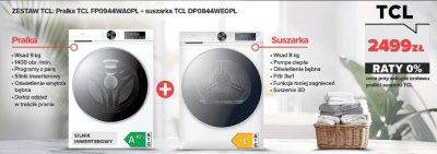 ZESTAW TCL: Pralka FP0944WA0PL + suszarka DP0844WE0PL promocja w NEONET