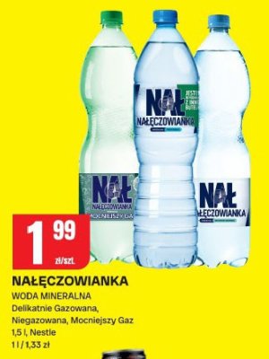 Woda mineralna Nałęczowianka Delikatnie Gazowana, Niegazowana, Mocniejszy Gaz promocja w Chorten