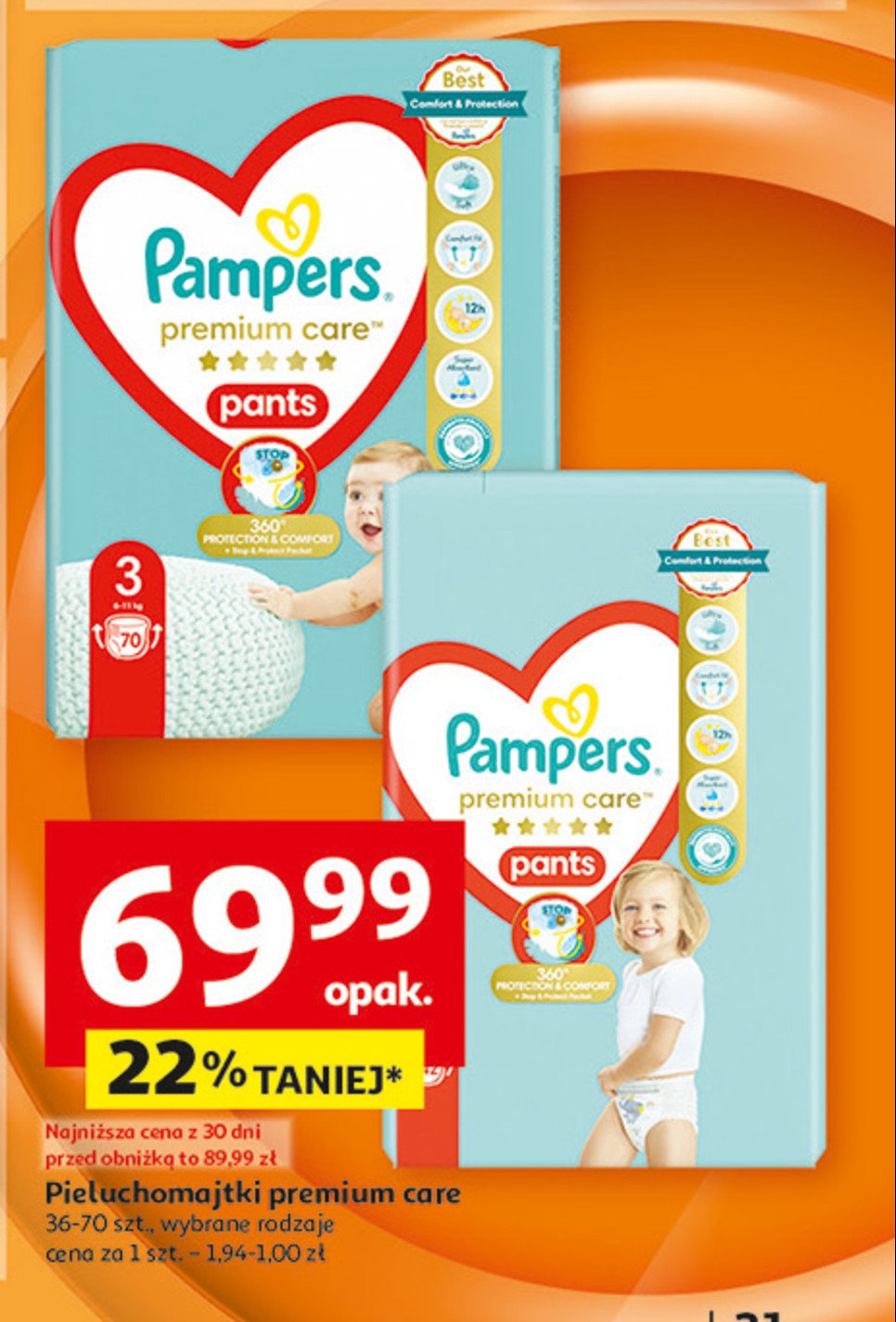 Pieluszki dla dzieci 6 Pampers premium care pants promocja