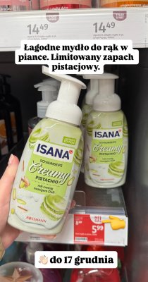 Mydło piankowe ISANA Creamy Pistachio promocja w Rossmann
