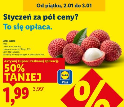 Liczi, luzem 100 g promocja w Lidl