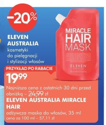 Odżywka ELEVEN AUSTRALIA MIRACLE HAIR maska do włosów promocja w Super-Pharm