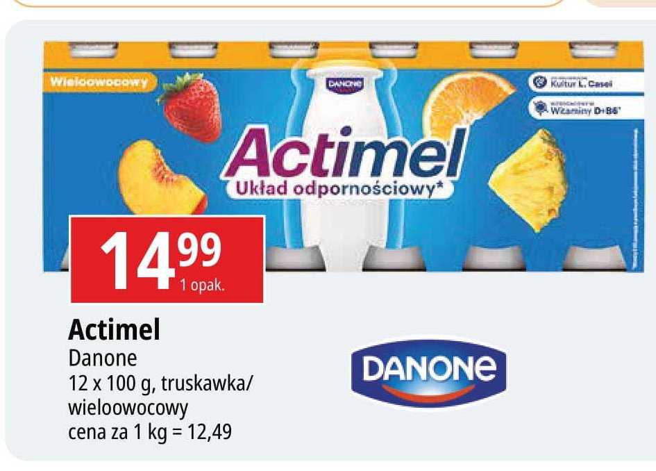 Jogurt wieloowocowy Danone actimel promocja