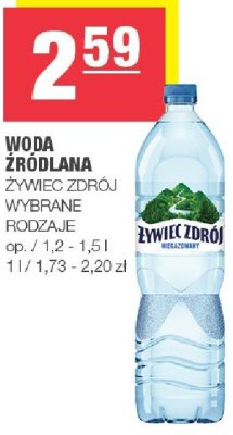 Woda źródlana Żywiec Zdrój promocja w SPAR
