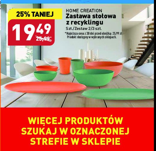 Zastawa sto艂owa z recyklingu Home creation promocja
