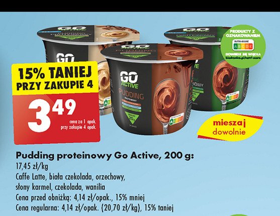 Pudding proteinowy caffe latte Go active promocja