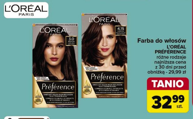 Farba do włosów 4.15 L'oreal preference promocja