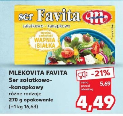 Ser sałatkowo-kanapkowy Mlekovita Favita promocja w Kaufland