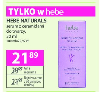 Serum regeneracyjne HEBE NATURALS promocja