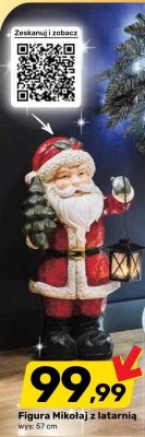 Figura Mikołaj z latarnią promocja w Bricomarche