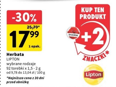 Herbata Lipton wybrane rodzaje promocja w Intermarche